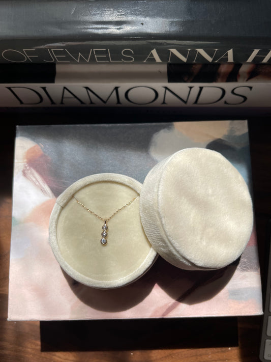 Custom Designed Three Stone Diamond Necklace