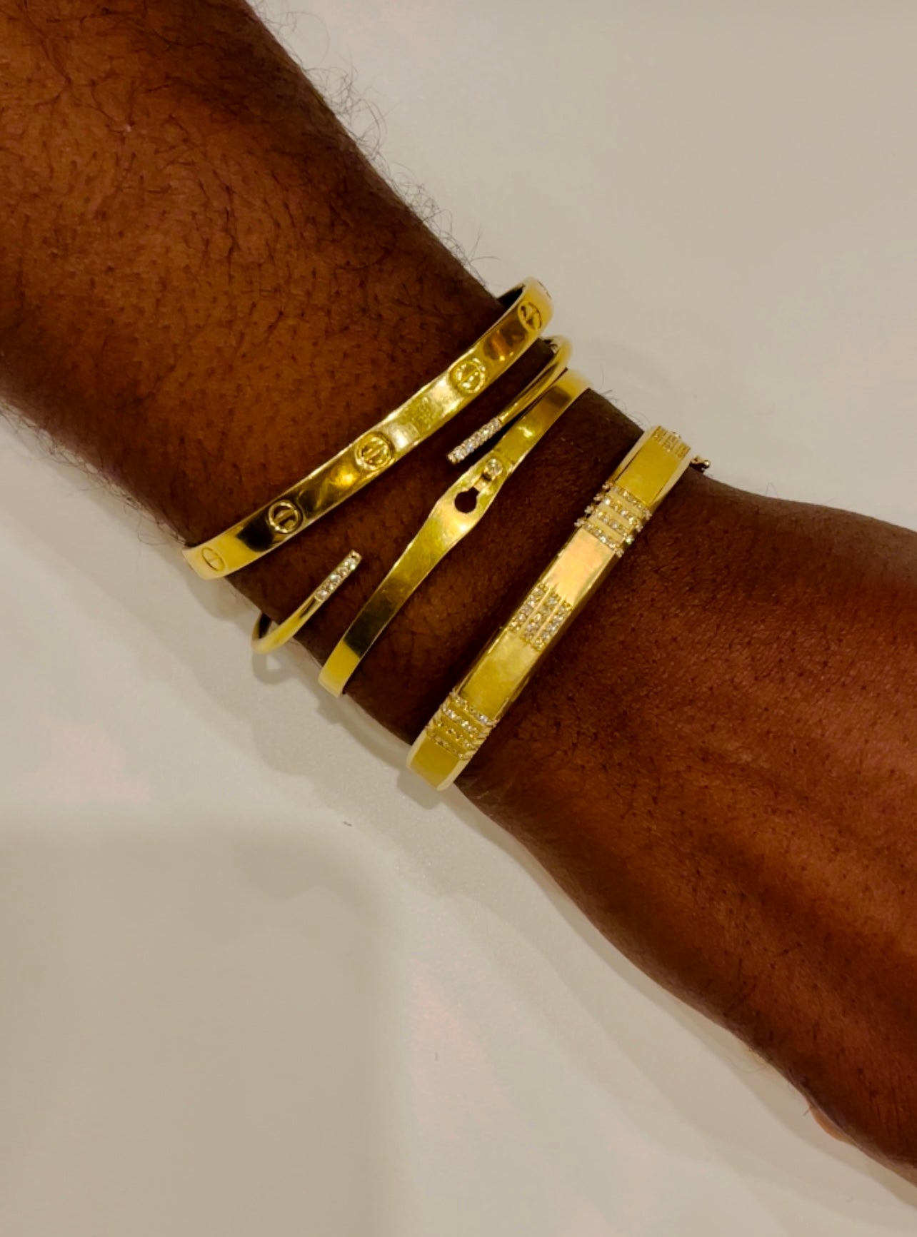 18K Shiny Gold Bangle with Diamonds 18VEBN46YD | Peran & Scannell Jewelers  | Houston, TX