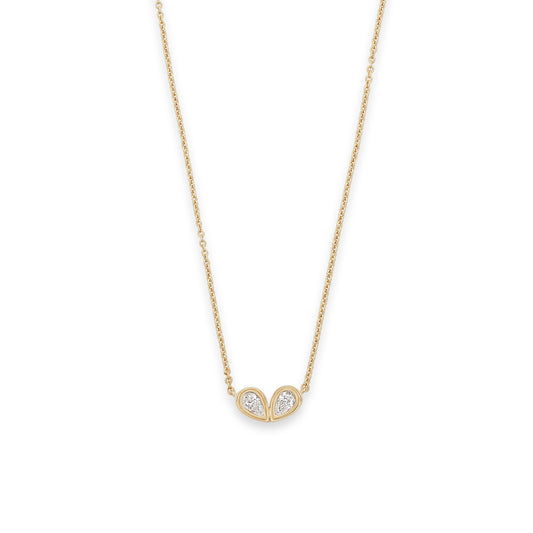 Natural Diamond Pear Shaped Necklace - Mini Tears of Joy by Heart The Stones Fine Jewelry