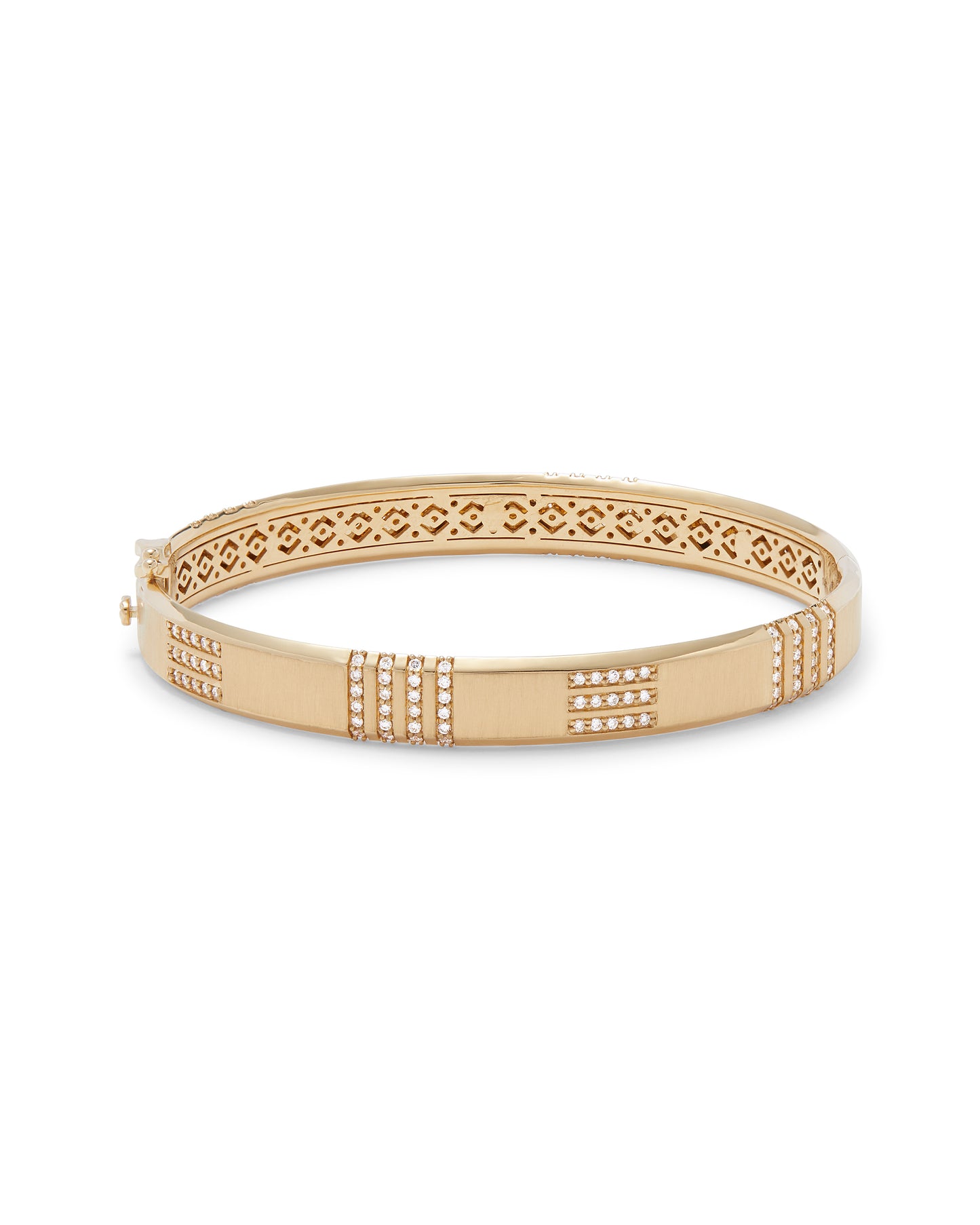 Diamond and 18K Gold Spindle Bangle Bracelet
